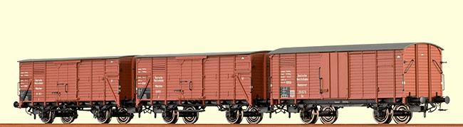Brawa Set of 3 Covered Freight cars - EuroTrainHobby