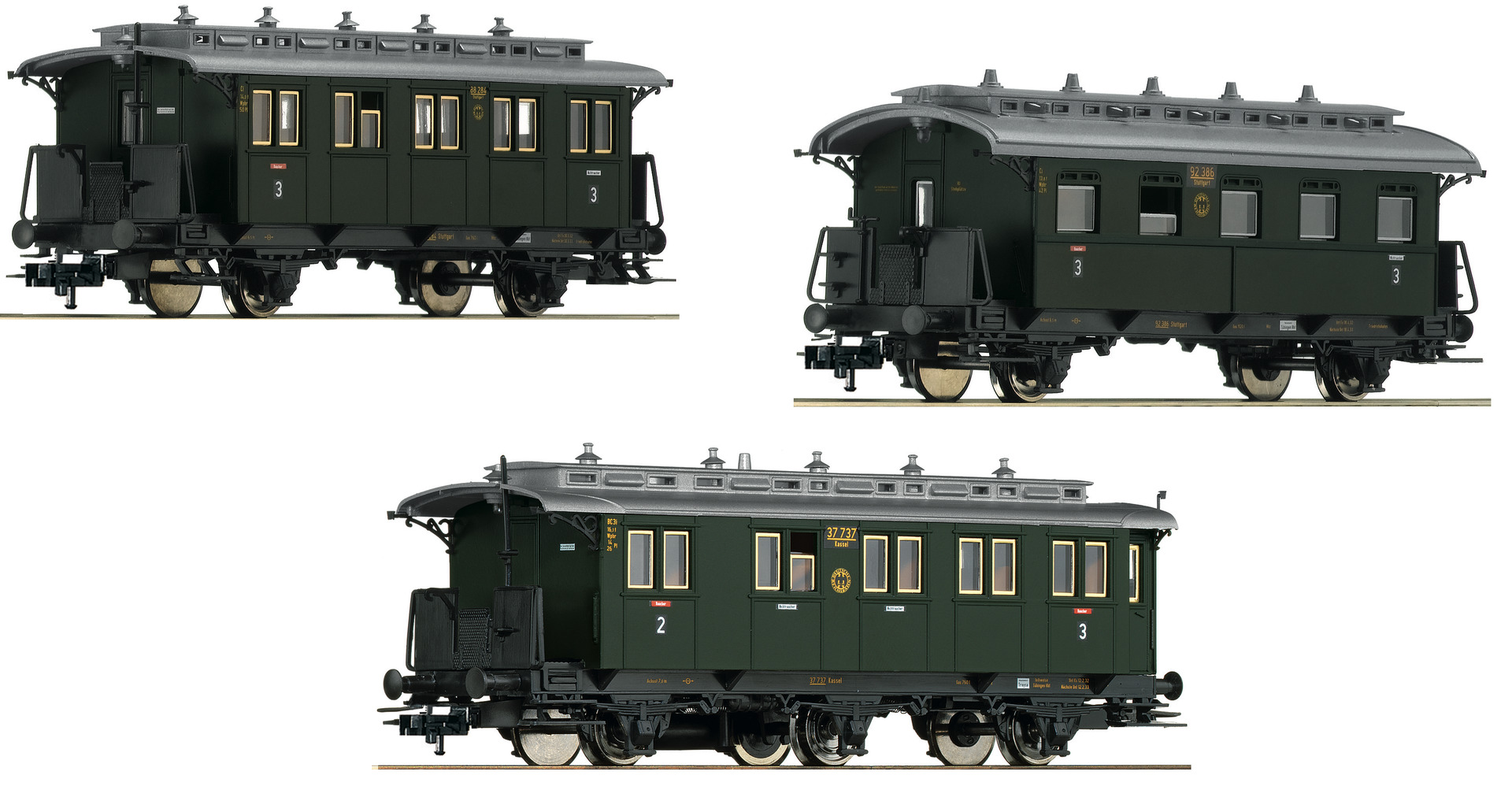 Fleischmann Set of 3 passenger cars for branch line train (Set 1