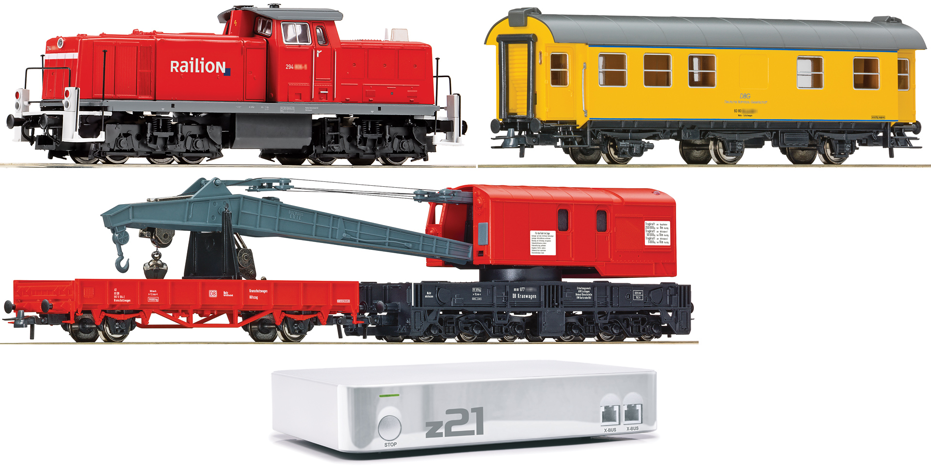 Roco Construction train Digital starter set with Z21 control system