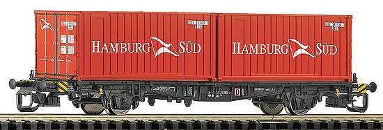 Container car with two 20 containers Hamburg Sud