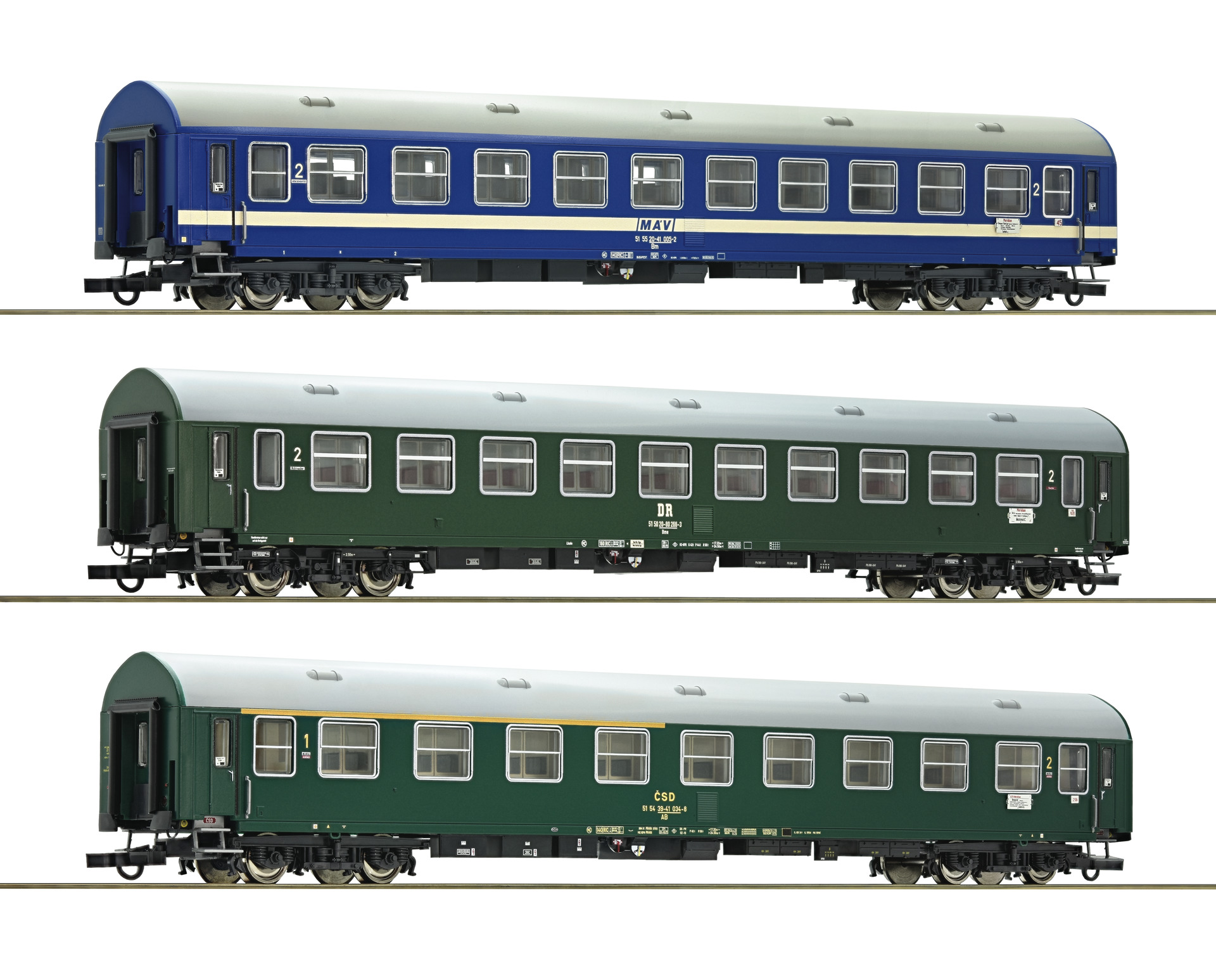 Roco Set of 3 passenger cars for D270 MERIDIAN train (Set 2
