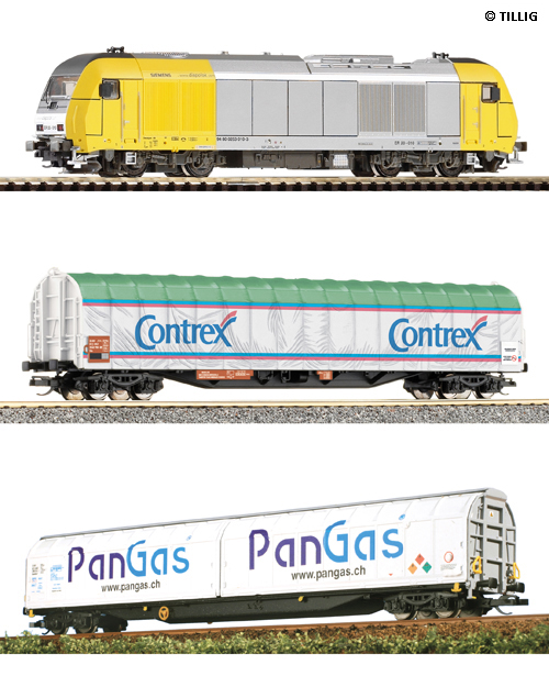 Freight train set with TT-bedding-track oval